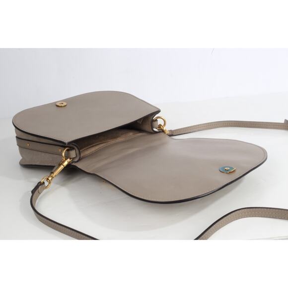 Chloe Nile Medium Bracelet Bag Motty Gray Calf Leather Logo Shoulder Crossbody - Picture 10 of 16